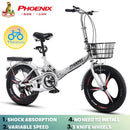Phoenix🚴♀️Folding Bike Spot Road Bikes Ready Stockfolding Bicycles, Women''s Lightweight Portable