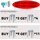 ćBuy 3 Get 1 FreećPlastic Stackable Stool Household Thickened Dining Stool Simple Square Stool