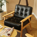 Solid Wood Armchair Fabric Single Sofa Chair Cafe Lounge Chair Double Bedroom Small Sofa