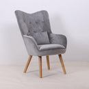 Nordic American Armchair Modern Simple Leisure Balcony Bedroom Hotel Fabric Solid Wood Chair Small