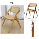 Nordic Rattan Chair Solid Wood Dining Chair Study Chairs Balcony Handmade Portable Chair Design