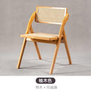 Dining Chair Solid Wood Nordic Rattan Armchair Solid Wood Vintage Style Backrest Furniture Rattan