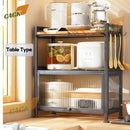CAGK Kitchen Rack Storage Cabinet With Door Floor-standing Multi-layer Microwave Oven Pot Rack