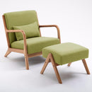 Tong Quxing Single Nordic Solid Wood Lazy Light Luxury Living Room Balcony Tatami Fabric Small Sofa