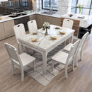 ćYUEHUAćmarble dining table small apartment modern minimalist household solid wood rectangular