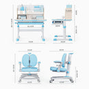 Ergonomic Kids Study Table Children Kids Table and Chair Set, Height Adjustable Student Study Table