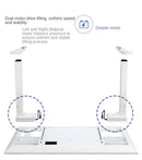 ćIn StockćHollin 21 X4 Study Desk Height Adjustable standing office table white blackTempered Glass