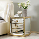 European Bedroom Bedside Table Modern Simple Mini Family Bedside Cabinets Light Luxury Mirror Glass