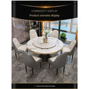 Nordic Marble with Turntable Modern Simple Small Apartment Iron Light Luxury Household Round Dining