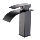 Full copper stage face wash basin hot and cold cabinet bathroom Nordic black waterfall tap