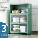 (EIYI) Kitchen Storage Cabinet Floor Multi-storey Cupboard Living Room Balcony Shelf With Door