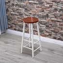 High Chair Bar Stool Minimalist Fashion Creative Steel Wood Thickened Dining Chair(70cm)