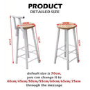 High Chair Bar Stool Minimalist Fashion Creative Steel Wood Thickened Dining Chair(70cm)