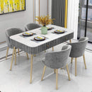 ćYUEHUAćDining table long table with drawers modern luxury table marble table flannel table chair