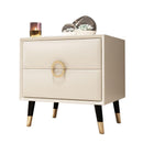 Nordic White Wax Solid Wood Bedside Table Custom-made Modern Leather Storage Cabinet with Ins Style
