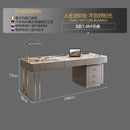 W.S FEEL Luxury Rock Plate Office Table With Socket Modern Simple Stainless Steel Computer Desk