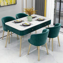 ćYUEHUAćDining table long table with drawers modern luxury table marble table flannel table chair