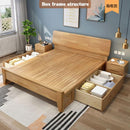 YICHANG Solid Wood Bed Nordi Master Bedroom 1.8m Double Bed Small House Type 1.2m Modern Simple 1.5m