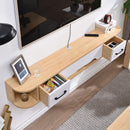 Cabinet Narrow Tv Solid Wall-mounted Wood Simple Modern Hanging Wall Bedroom Small Apartment Nordic