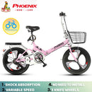 Phoenix🚴♀️Folding Bike Spot Road Bikes Ready Stockfolding Bicycles, Women''s Lightweight Portable