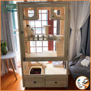 Pazazz Real Wooden Cage Villa Apartment Home Oversized Multi-storey Indoor Cat House with Toilet
