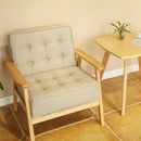 Solid Wood Armchair Fabric Single Sofa Chair Cafe Lounge Chair Double Bedroom Small Sofa