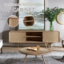 ćYUEHUAćNordic Solid Wood Rattan Tv Cabinet Audio-visual Cabinet Modern Minimalist Living Room