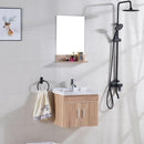 Solid Wood Bathroom Cabinet Wash Basin Cabinet Combination Washbasin Balcony Toilet Wall-mounted