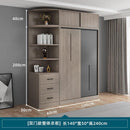 Wardrobe solid wood modern simple household bedroom sliding door integral cabinet economical storage