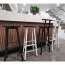 High Chair Bar Stool Minimalist Fashion Creative Steel Wood Thickened Dining Chair(70cm)