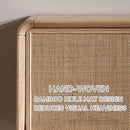 ćYUEHUAćNordic Solid Wood Rattan Tv Cabinet Audio-visual Cabinet Modern Minimalist Living Room