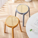 ćBuy 3 Get 1 FreećStackable Plastic Stool Minimalist Rattan Stool Living Room Thickened Round Stool