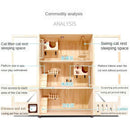 Cat Cage Villa Apartment Solid Wood With Climbing Rack House Dispaly Cabinet Four Seasons Universal