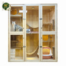Large Villa Breeding Cage Two-layer Display Cabinet Solid Wood Nest Luxury Bed Cat House