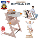 Baby High Chair Inspired / Baby Dining Chair / Oak Wood / Adjustable / High Quality / Premium