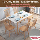 DF Sintered Stone Dining Table Set Extendable Marble Long Table and Chair