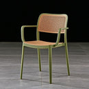 Plastic chair rattan chair household dining chair Nordic stackable armchair