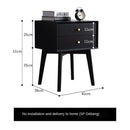 SHANJIE Shang Goods Table Simple Modern Solid Wood Fashion Two Draw Nordic Bedside Bedroom Small