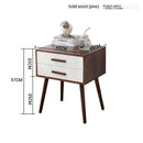 Sanson . Nordic Minimalist Solid Wood Bedside Table Retro Bedside Cabinet Japanese-style White Wax