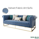 SENBIJU š„ready Stockš„living Room Single Double Three-person Pull-down Velvet Fabric Art Sofa