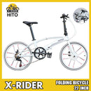 Hito X6 Folding Bicycle White 22 Inch Double Tube Ultra Light Portable Road Foldable Bike With Disc