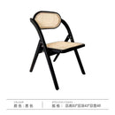 GC Rattan Chair Foldable Portable Chair Solid Wood Dining Chair Old Rattan Woven Modern Household