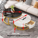 SENBIJU Small Coffee Table Nordic Side Table Round coffee table With Roller