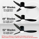 Ceiling Fan Tri-Color LED Light Remote Control Ceiling