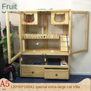 Pazazz Real Wooden Cage Villa Apartment Home Oversized Multi-storey Indoor Cat House with Toilet