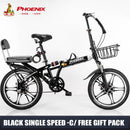 Phoenix Foldable Bicycle 7 Speed Variable Speed Foldable Bike High Carbon Steel Double Disc Brake