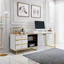 Nordic Corner Desk Bookshelf Combination Modern Minimalist Home Desktop Computer Table Bookcase