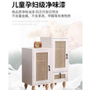 GC Rattan Bedside Table Storage Cabinet Solid Wood Bedroom Kitchen Cabinet Modern Simple