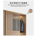 Lu Luxurious Sliding Door Wardrobe Glass Door Wardrobe Bedroom Simple Modern Wood Color Assembled