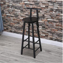 High Chair Bar Stool Minimalist Fashion Creative Steel Wood Thickened Dining Chair(70cm)